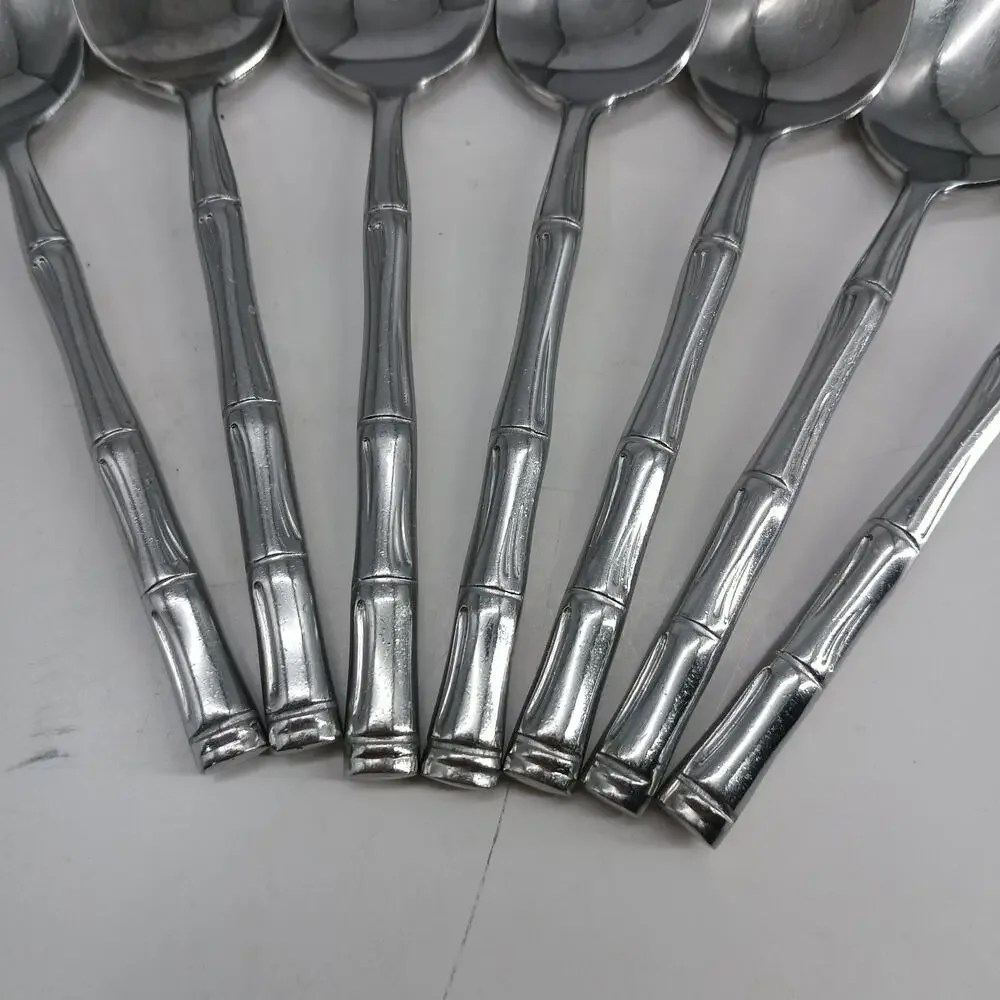 20X Set stainless flatware Bel-Pre Korea BAMBOO PATTERN Spoons Forks Knives